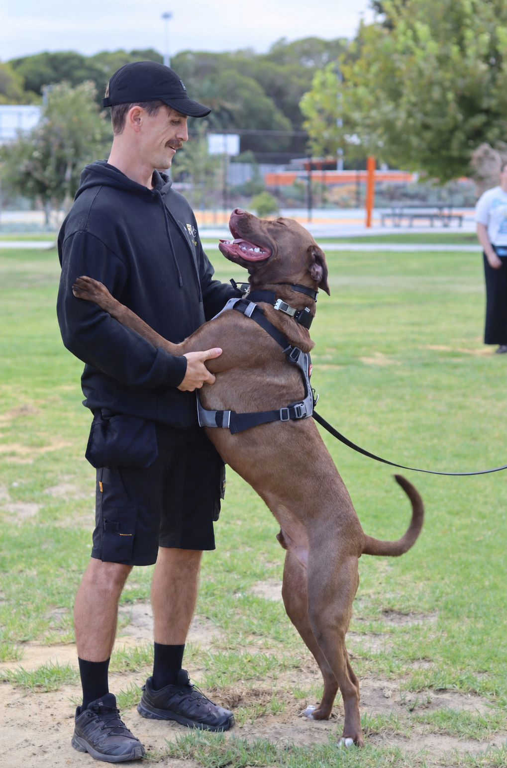Adam training a reactive dog