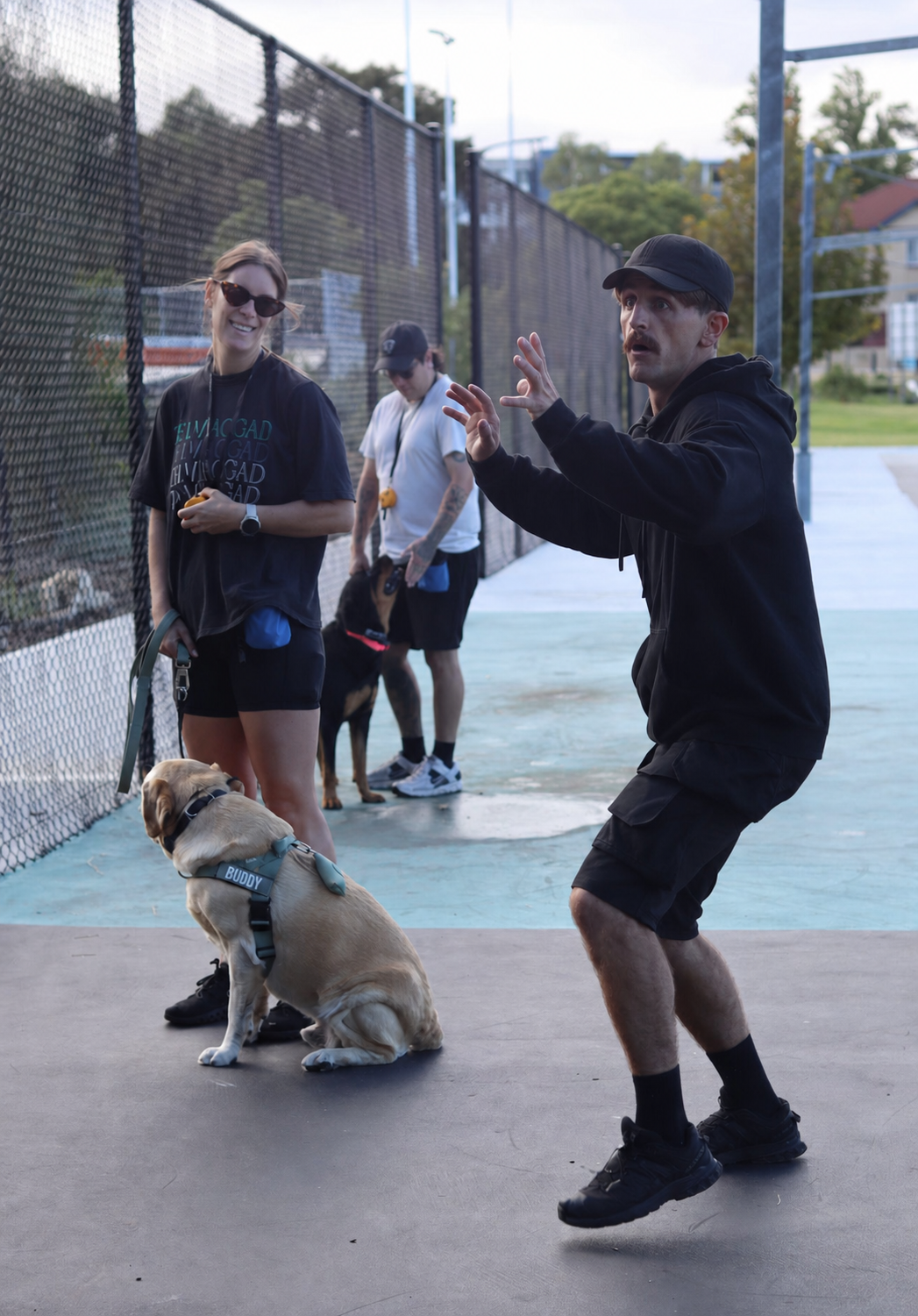 Adam running a group bootcamp session